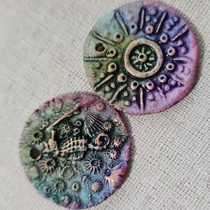 ⚡️NFS⚡️Textured Artisan Porcelain Ocean Starfish Shell Earring Charms